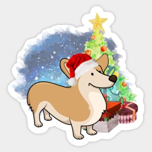 A Corgi Christmas Sticker